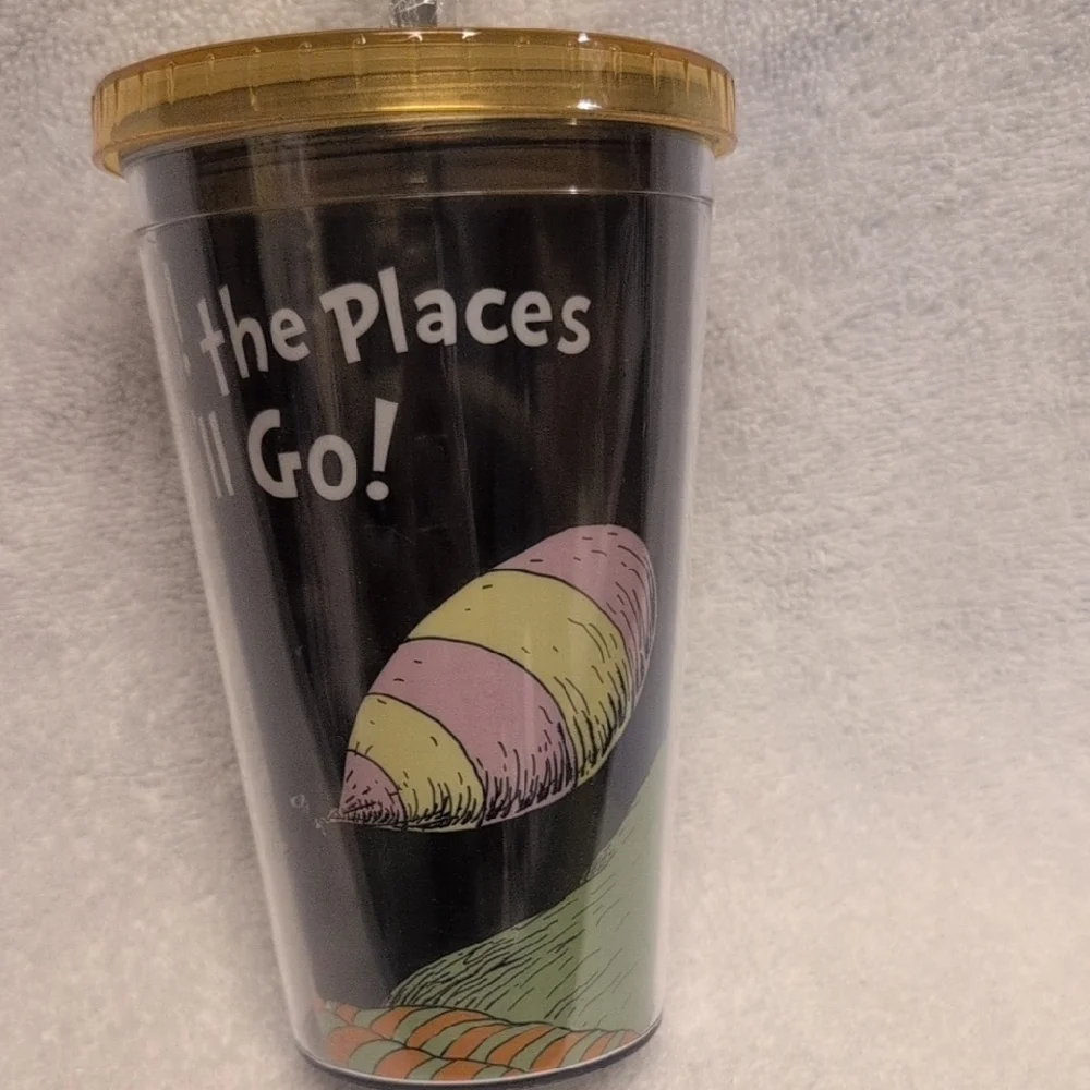Dr. Seuss 'Oh! the Places You'll Go!' Tumbler - Black and Gold